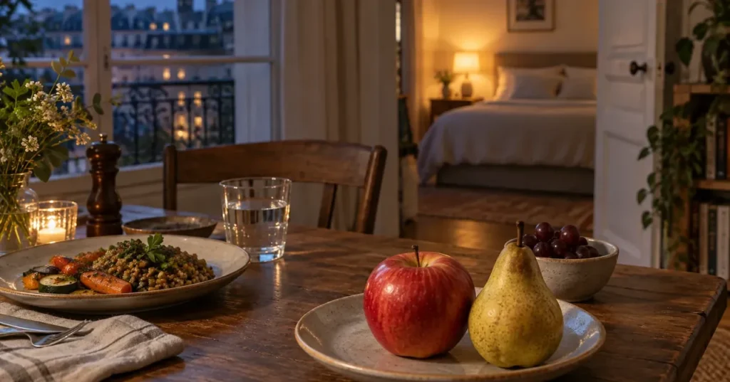 Dans votre assiette du soir, le fruit entier reste compatible avec le