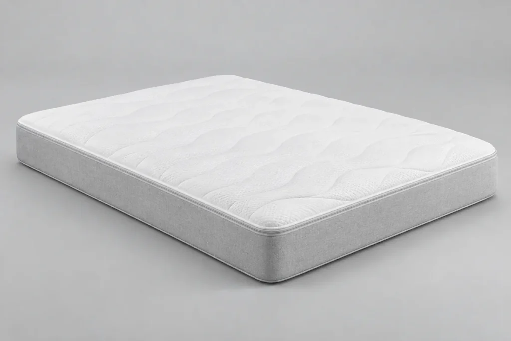 Matelas Emma Original Lite, hybride à ressorts ensachés trois zones, 22 cm, vue de trois quarts