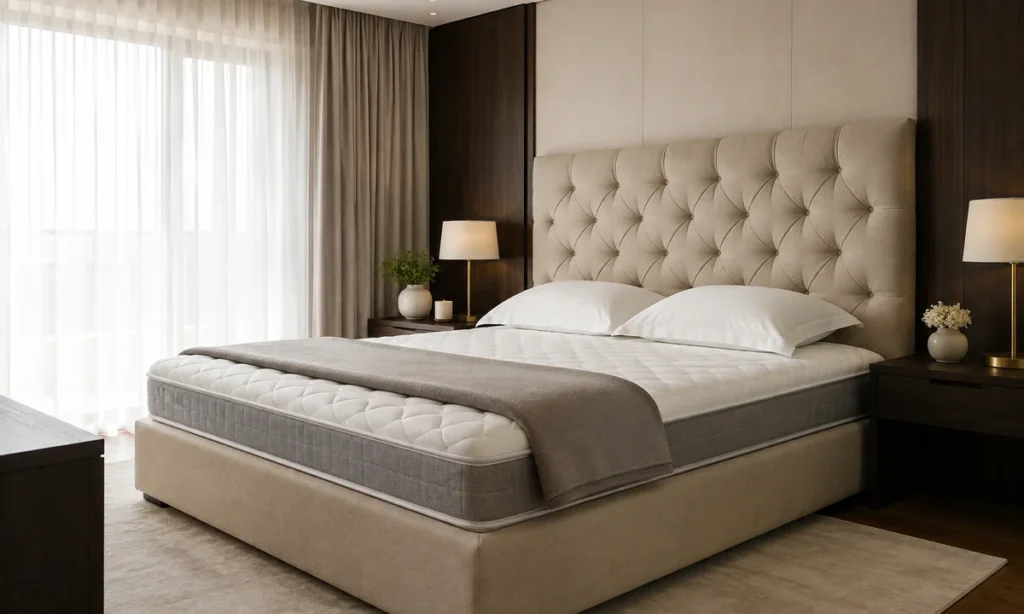 Matelas Royal Palace Windsor pose sur un sommier tapissier