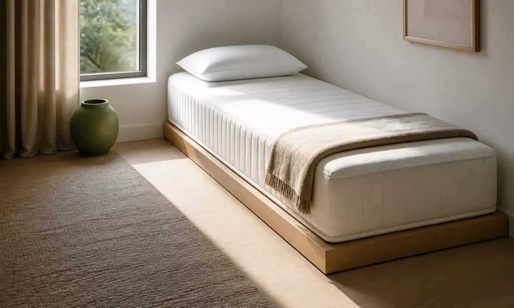 Meilleur matelas 80x200 : un couchage simple étroit dans une chambre épurée