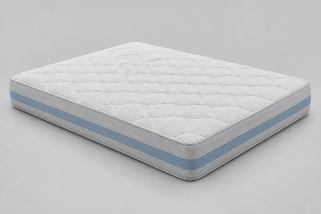 Matelas Merinos Sweety à ressorts ensachés et mémoire de forme, 22 cm, vue de trois quarts
