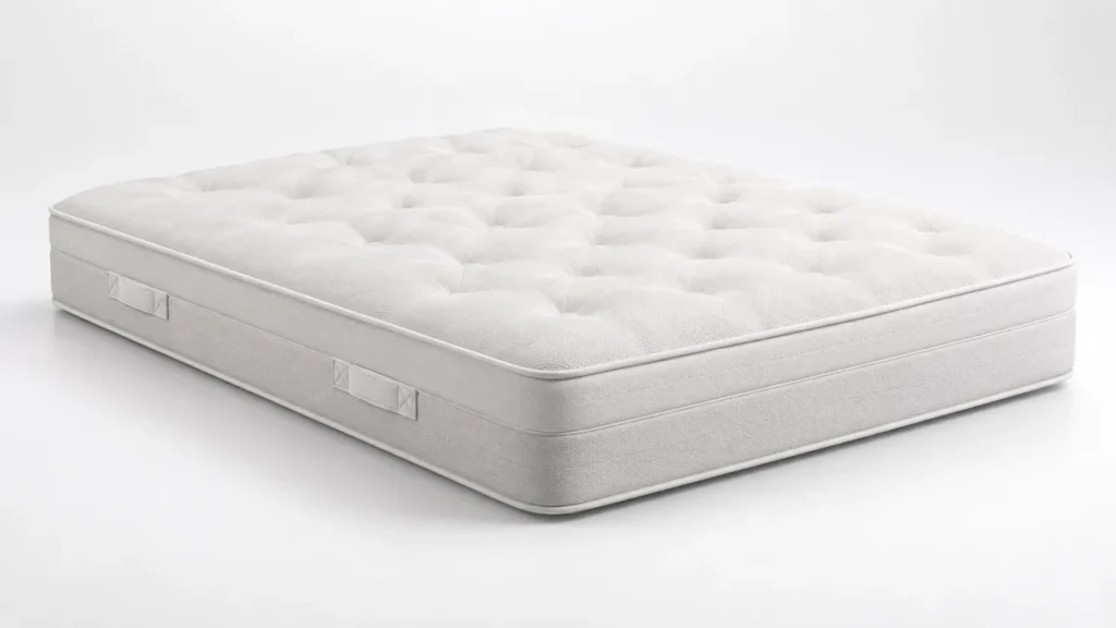 Matelas Sampur Grand View, latex, mémoire de forme et ressorts ensachés, 26 cm, vue de trois quarts